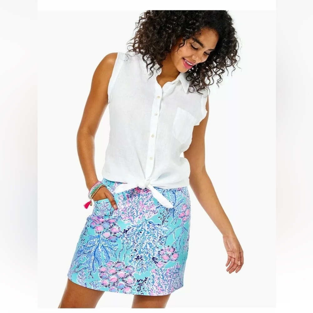 Lilly Pulitzer Jonas Skort size 12 Blue Ibiza Now You Sea Me Luxletic Skorts